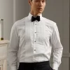 Pleated-Bib Poplin Tuxedo Shirt