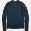 Indigo Jacquard-Knit Crewneck