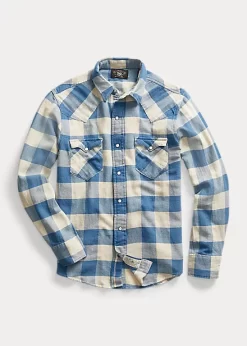 Slim Fit Plaid Twill Western Shirt