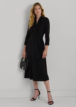 Surplice Georgette Midi Dress