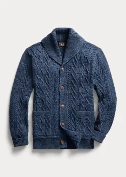 Aran-Knit Cotton Cardigan