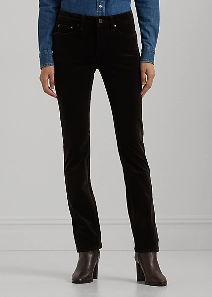 Stretch Corduroy Mid-Rise Straight Trouser - Image 3