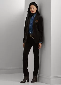 Stretch Corduroy Mid-Rise Straight Trouser