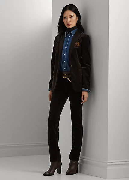 Stretch Corduroy Mid-Rise Straight Trouser