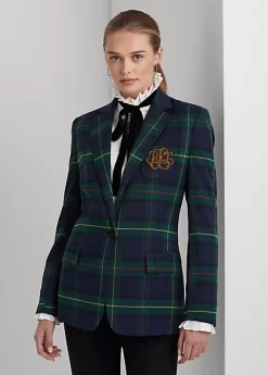 Bullion Plaid Wool-Blend Twill Blazer