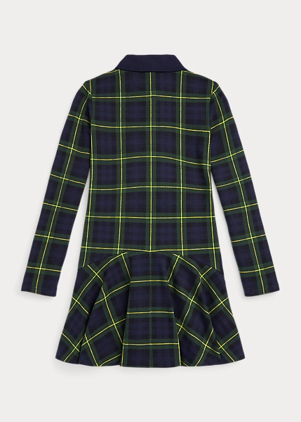 Plaid Stretch Mesh Polo Dress - Image 3