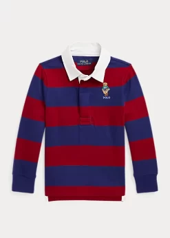 Polo Bear Striped Cotton Rugby Shirt