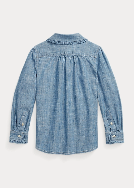 Indigo Cotton Chambray Shirt - Image 2