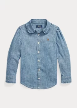 Indigo Cotton Chambray Shirt