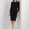 Ponte Three-Quarter-Sleeve Dress