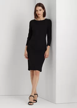 Ponte Three-Quarter-Sleeve Dress