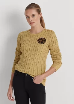 Bullion Metallic Cable-Knit Jumper