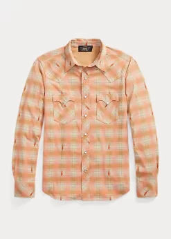 Slim Fit Plaid Jersey Western Shirt