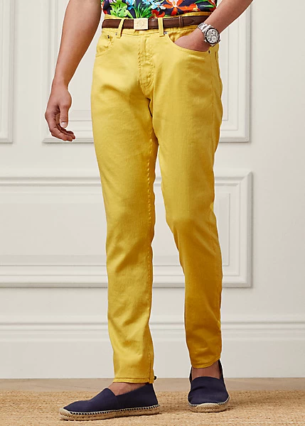 Slim Fit Linen-Cotton Stretch Jean - Image 3
