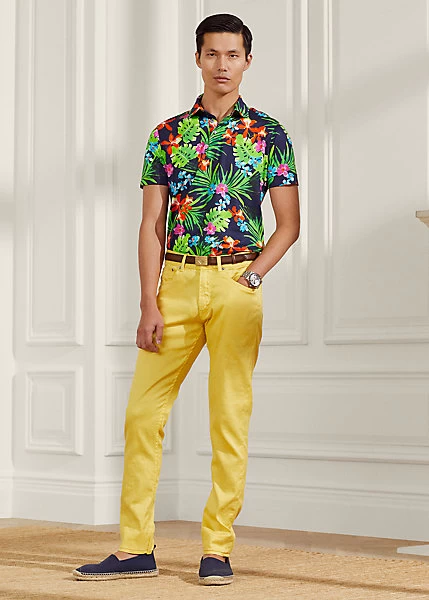 Slim Fit Linen-Cotton Stretch Jean