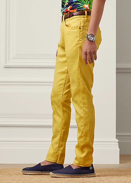 Slim Fit Linen-Cotton Stretch Jean - Image 4