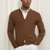 Textured Silk-Cotton Full-Zip Jumper