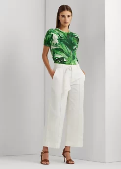 Micro-Sanded Twill Belted Wide-Leg Trouser