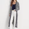 Striped Silk-Blend Long Cardigan