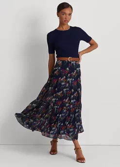 Floral Crinkle Georgette Skirt