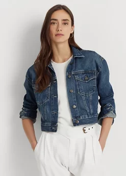 Cropped Denim Trucker Jacket