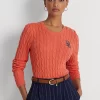 Button-Trim Cable-Knit Jumper