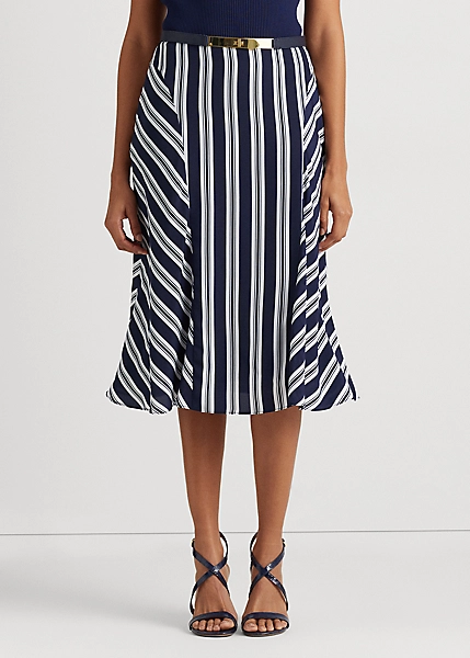 Striped Crepe Skirt - Image 3