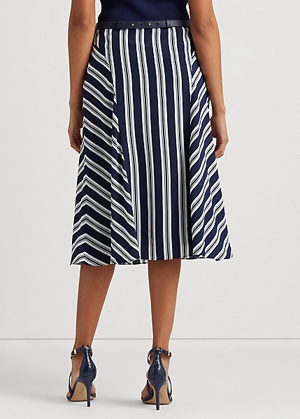 Striped Crepe Skirt - Image 4