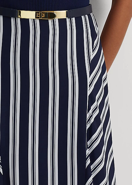 Striped Crepe Skirt - Image 5