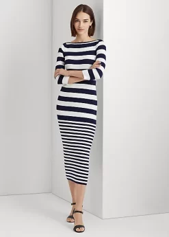Striped Cotton-Blend Dress