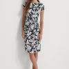 Floral Twist-Front Jersey Dress