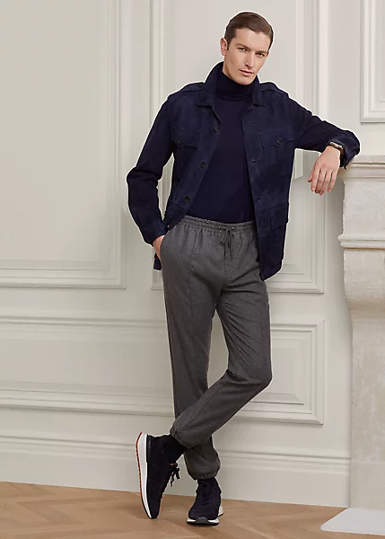 Wool Flannel Drawstring Trouser