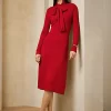 Scarf-Neck Cashmere Jumper Dress