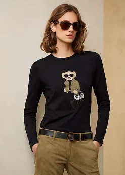 Utility Polo Bear Cotton Long-Sleeve Tee