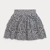 Floral Tiered Cotton-Blend Skirt