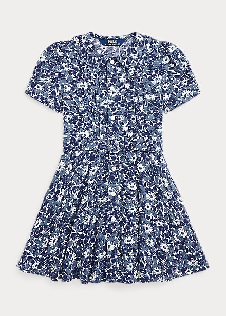 Floral Pintucked Shirtdress