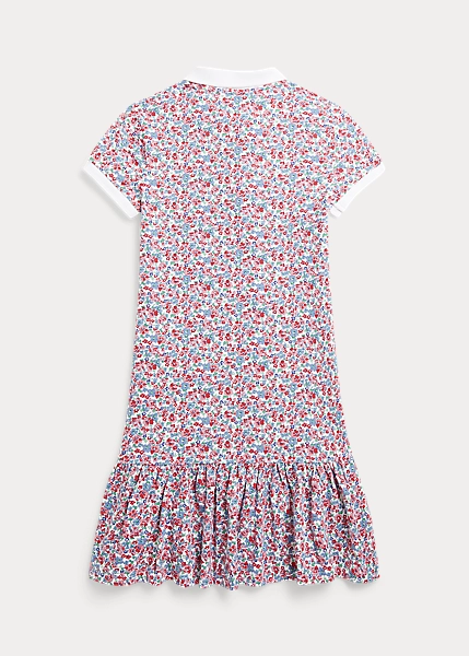 Floral Stretch Mesh Polo Dress - Image 2