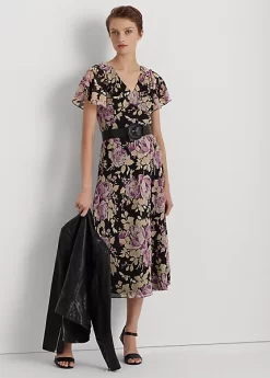 Floral Crinkle Georgette Dress