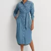 Belted Denim Shirtdress