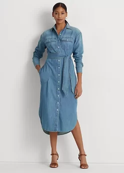 Belted Denim Shirtdress