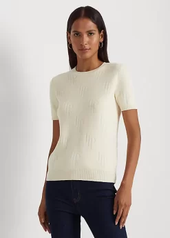 Monogram Jacquard Short-Sleeve Jumper