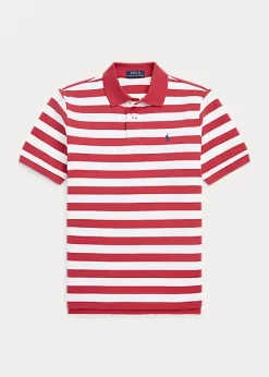 Striped Cotton Mesh Polo Shirt