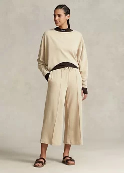 Cropped Wide-Leg Fleece Trouser