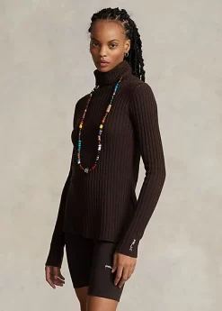 Merino Wool Ribbed Roll Neck Jumper