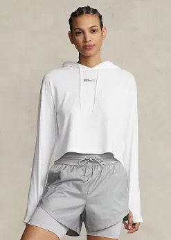 Cropped Cotton Jersey Hoodie