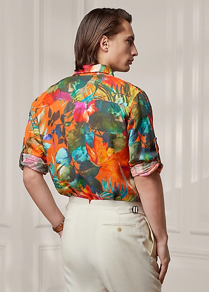 Floral-Print Linen Shirt - Image 4