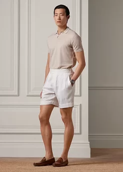 Cotton-Linen Herringbone Short
