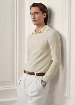 Monogram Silk-Blend Polo-Collar Jumper