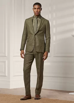 Gregory Glen Plaid Linen Suit Trouser