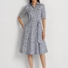 Floral Belted Cotton-Blend Shirtdress